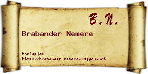 Brabander Nemere névjegykártya